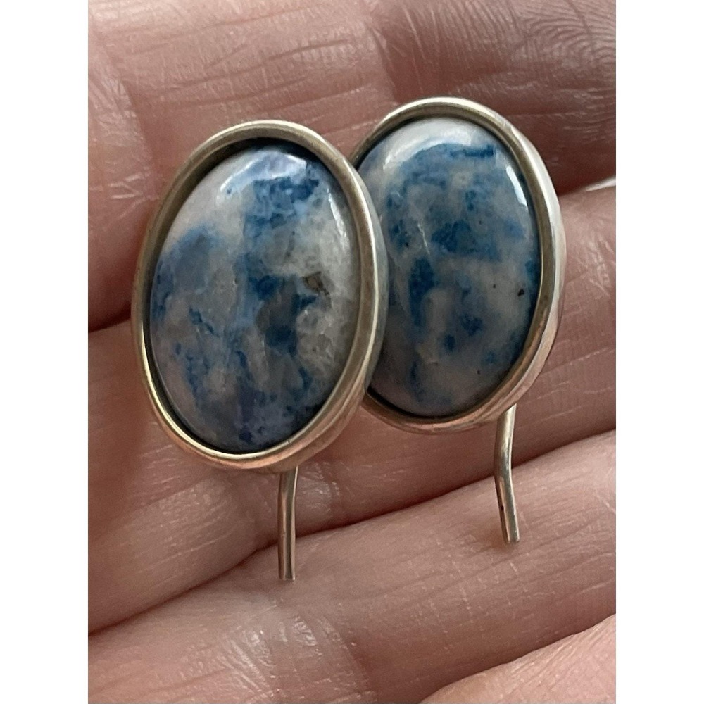 Vintage DTR Desert Rose Trading 925 Sterling Silver Blue Gemstone Earrings